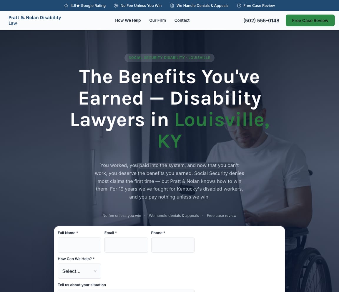 Social Security Disability Lawyer website template preview