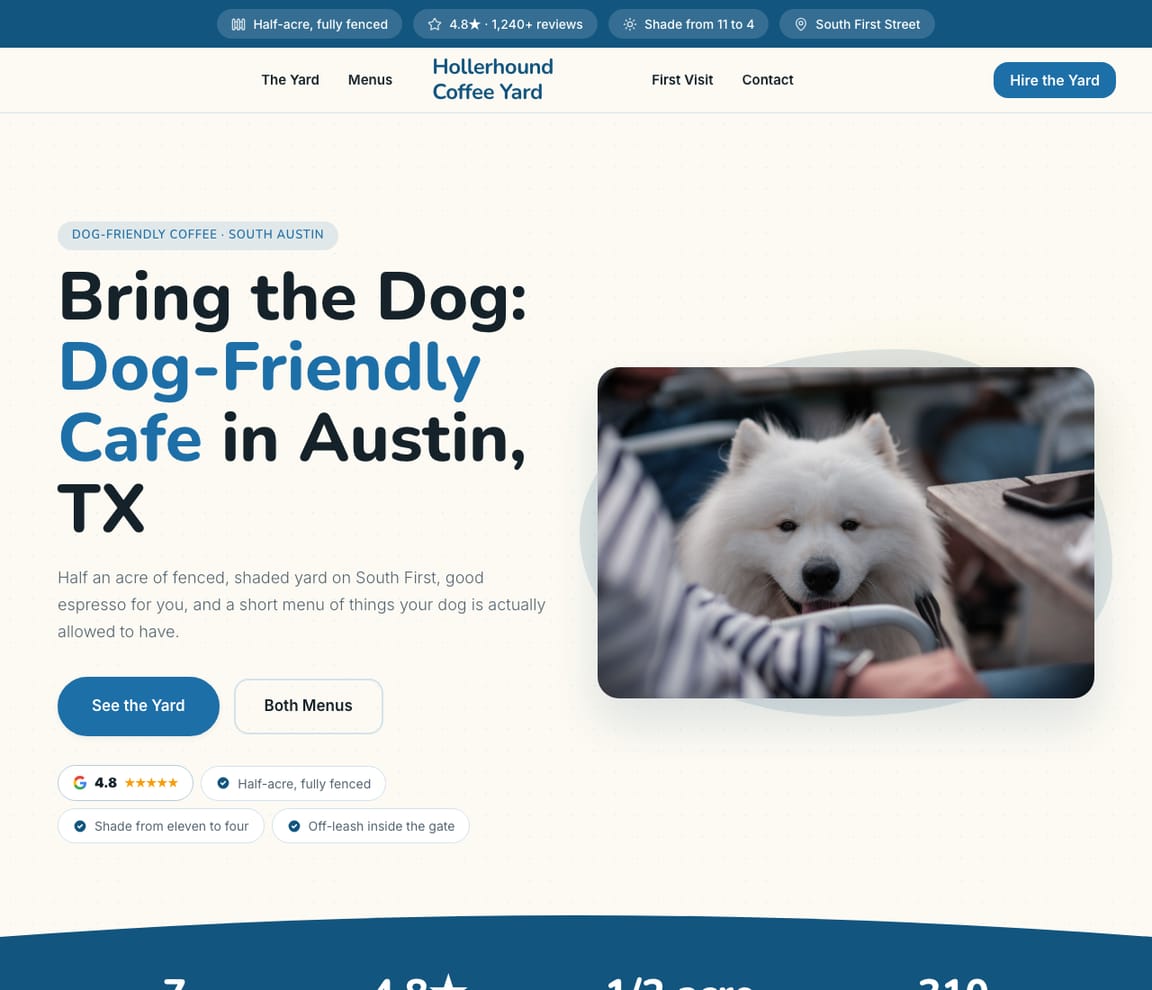 Dog-Friendly Cafe website template preview