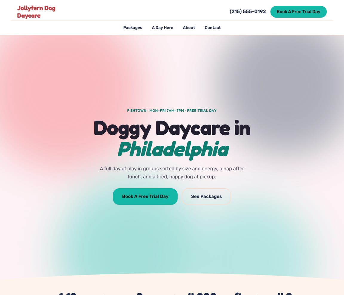 Doggy Daycare (Bright) website template preview
