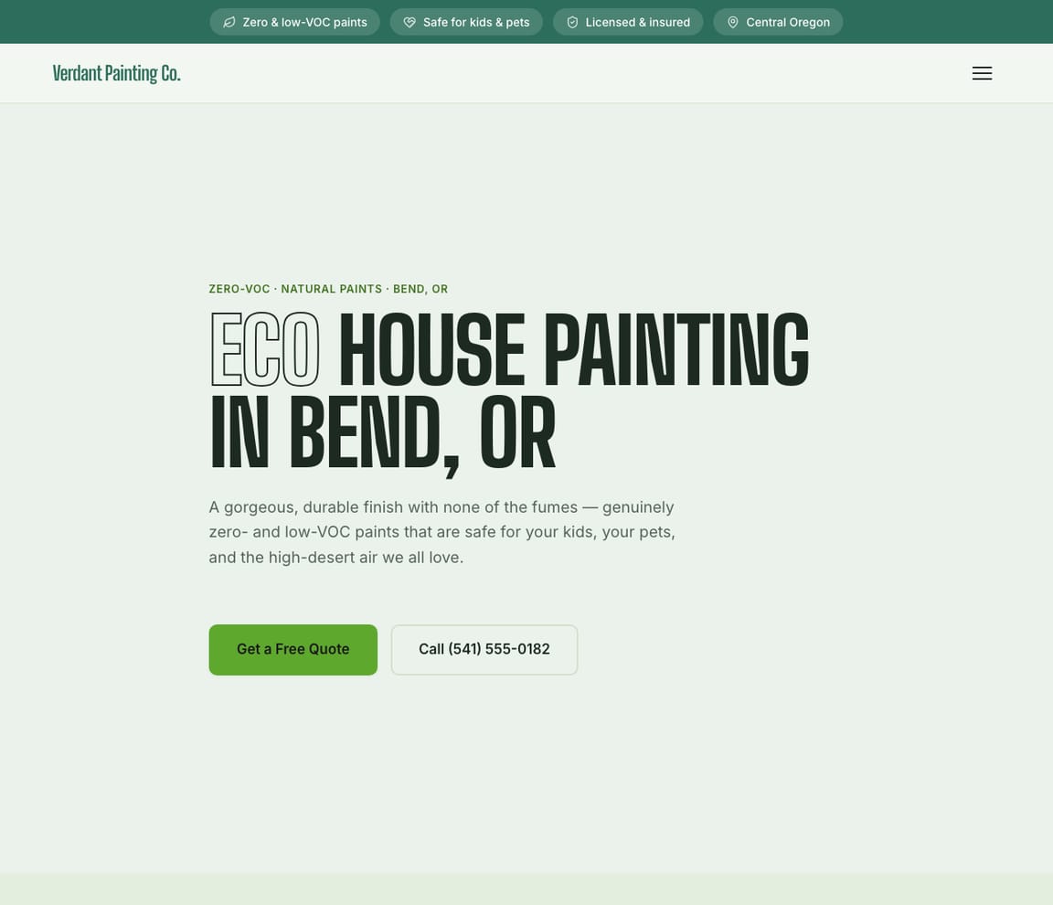Eco-Friendly Painting website template preview