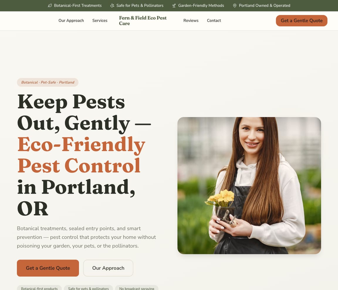 Eco Pest Care website template preview
