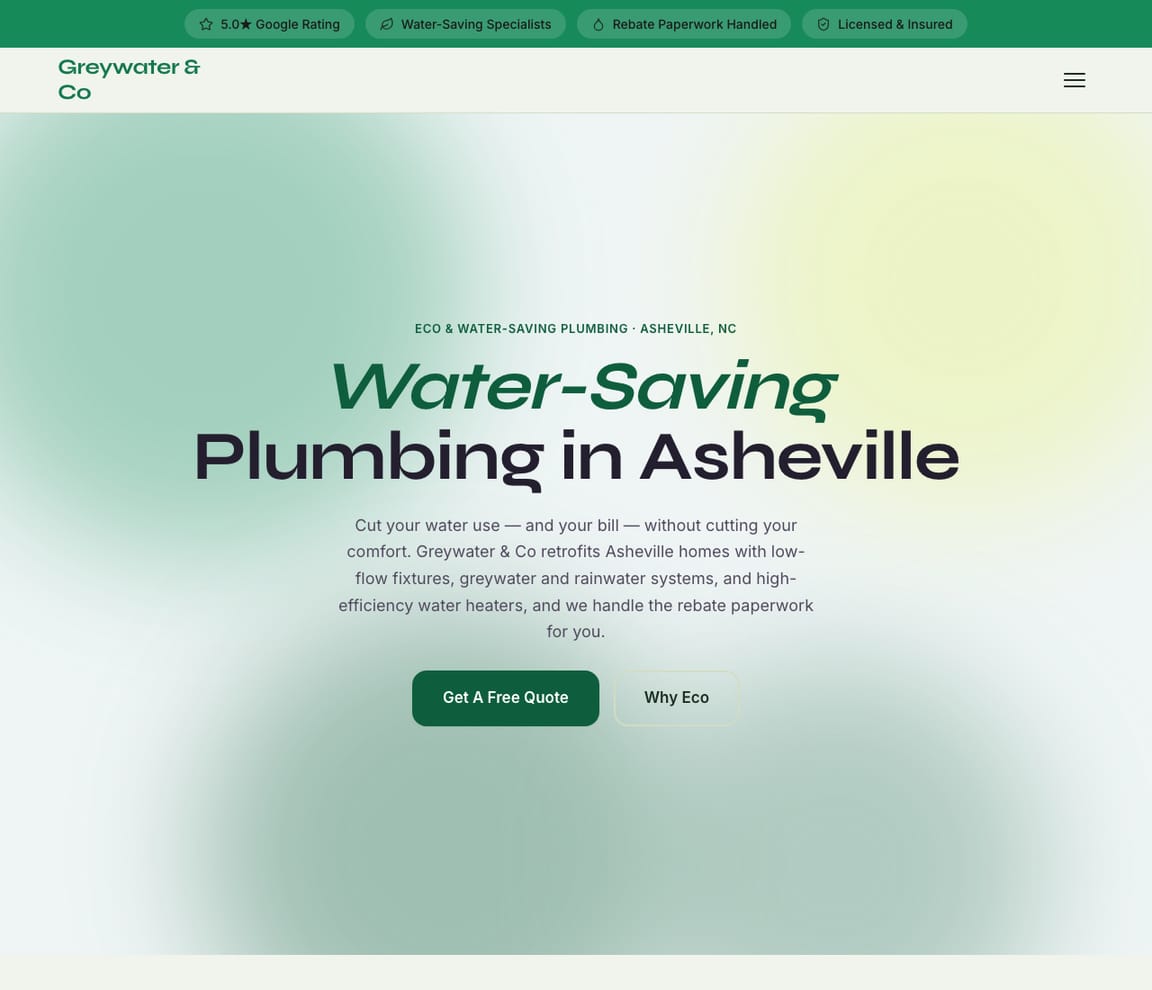 Plumber - Eco / Water-Saving website template preview