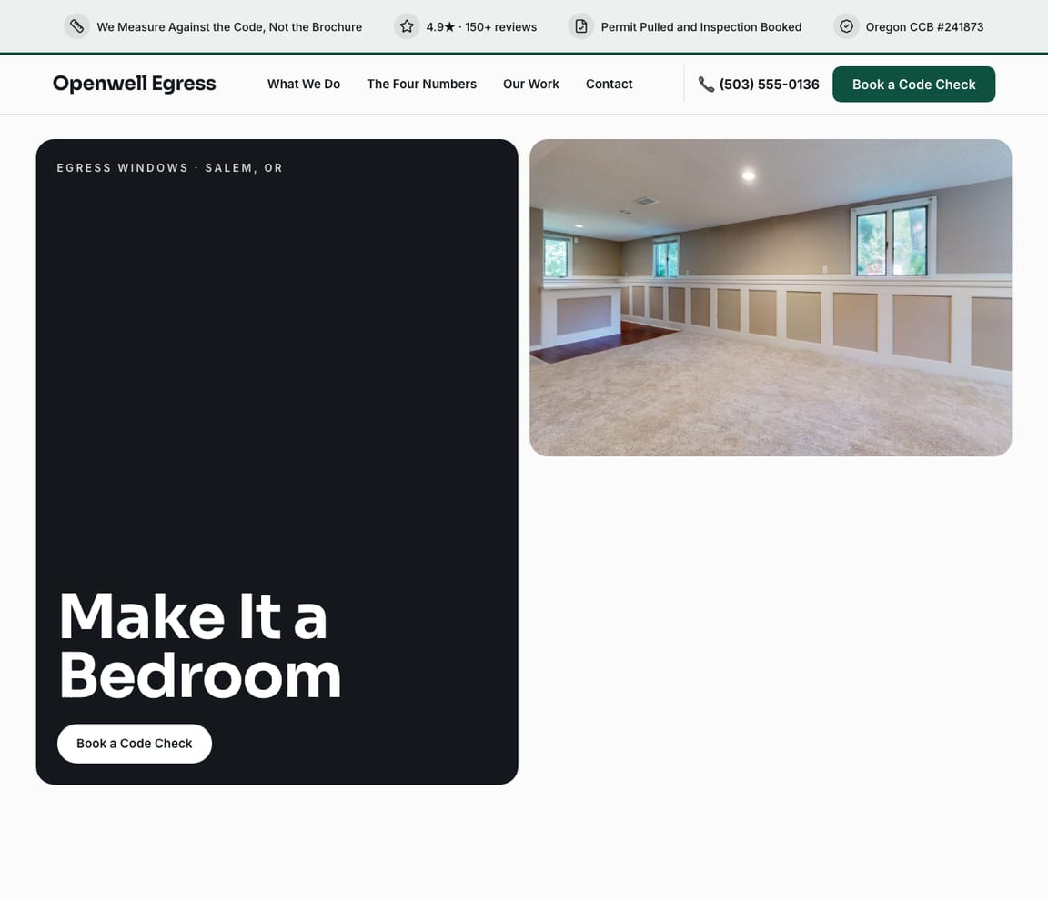 Egress Windows website template preview