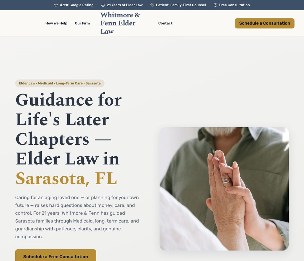 Elder Law Attorney website template preview