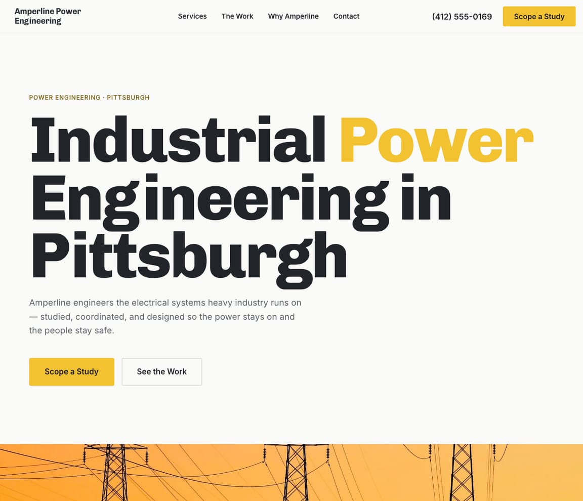 Electrical Engineering website template preview
