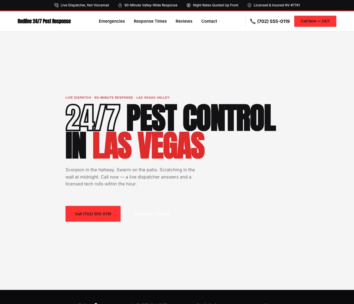 24/7 Emergency Response website template preview