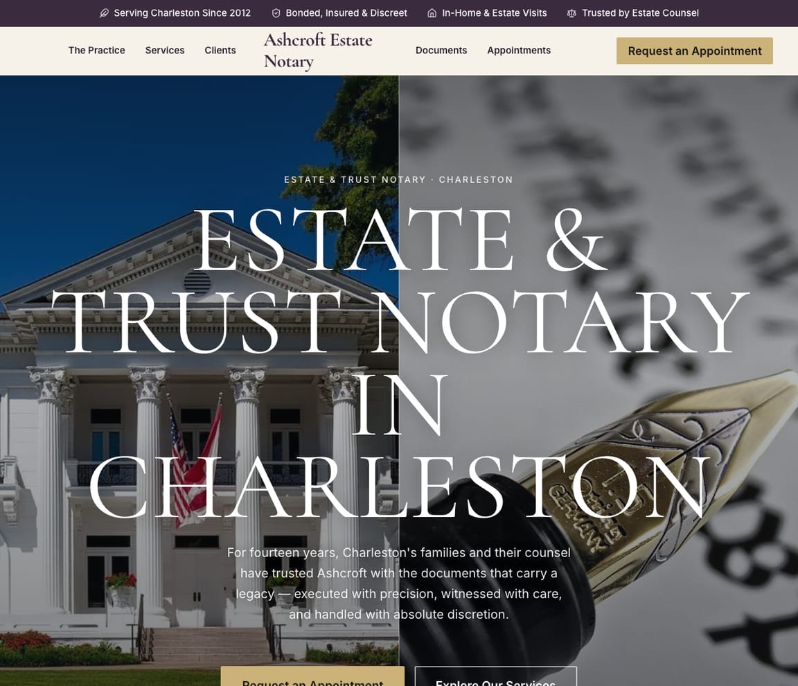 Estate Notary website template preview