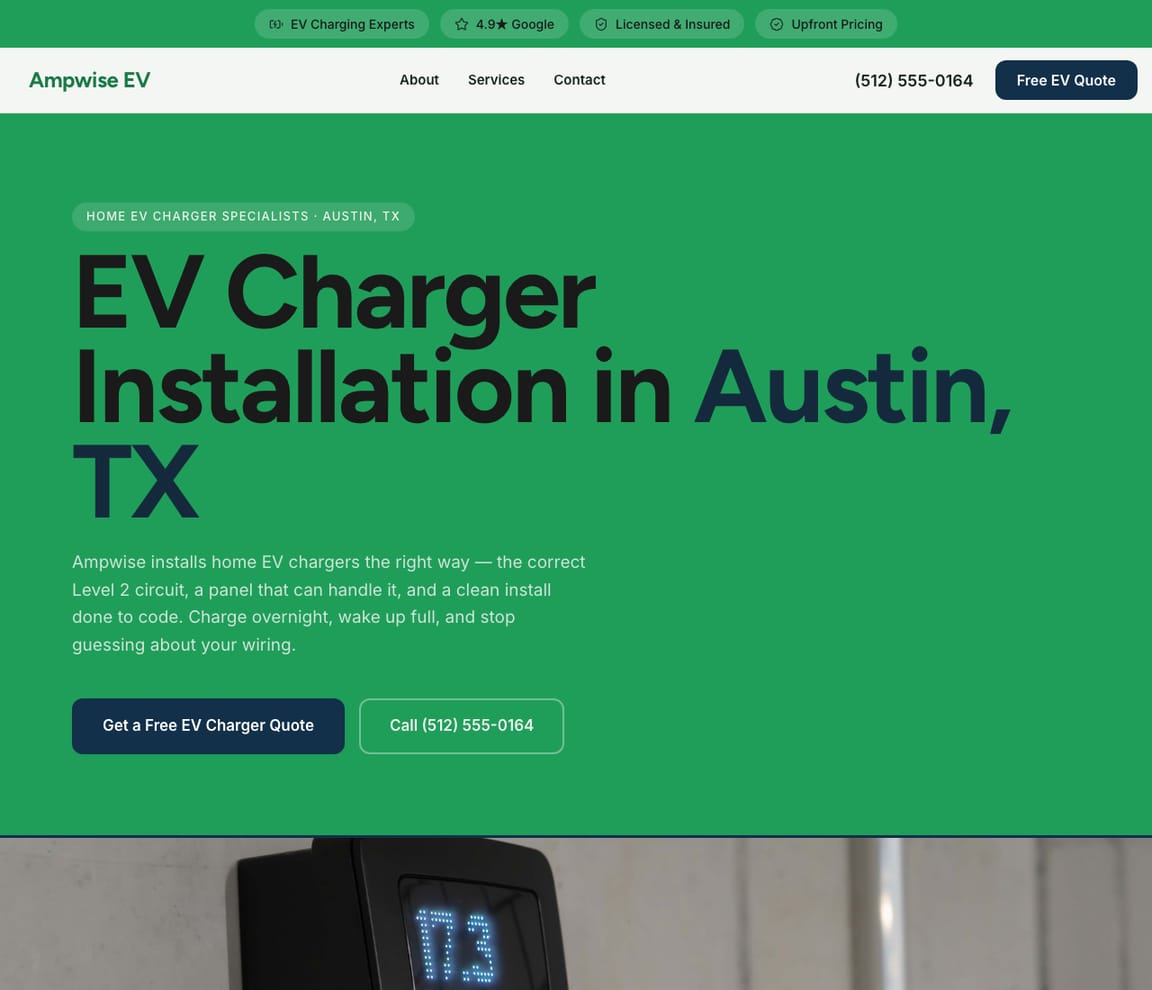 Electrician - EV Charger Specialist website template preview