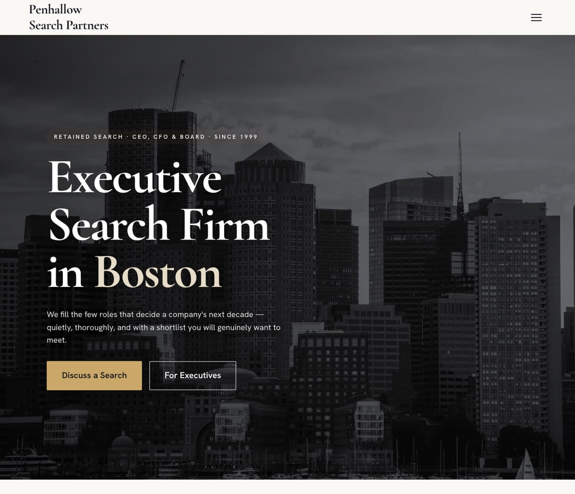 Executive Search Firm website template preview