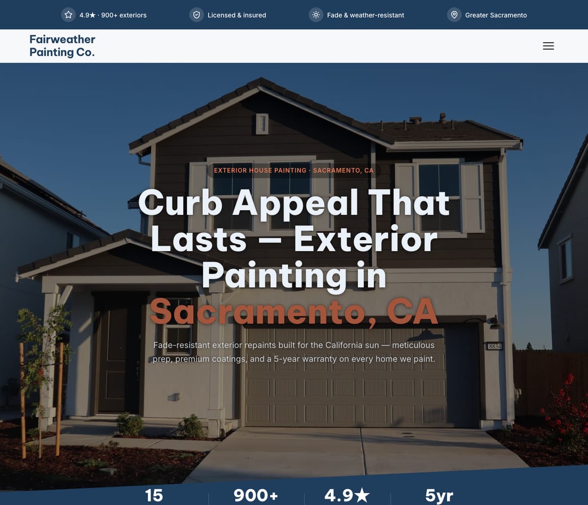 Exterior House Painting website template preview