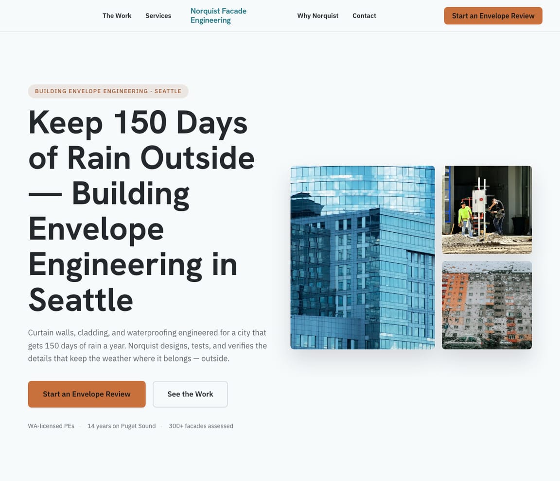 Facade Engineering website template preview