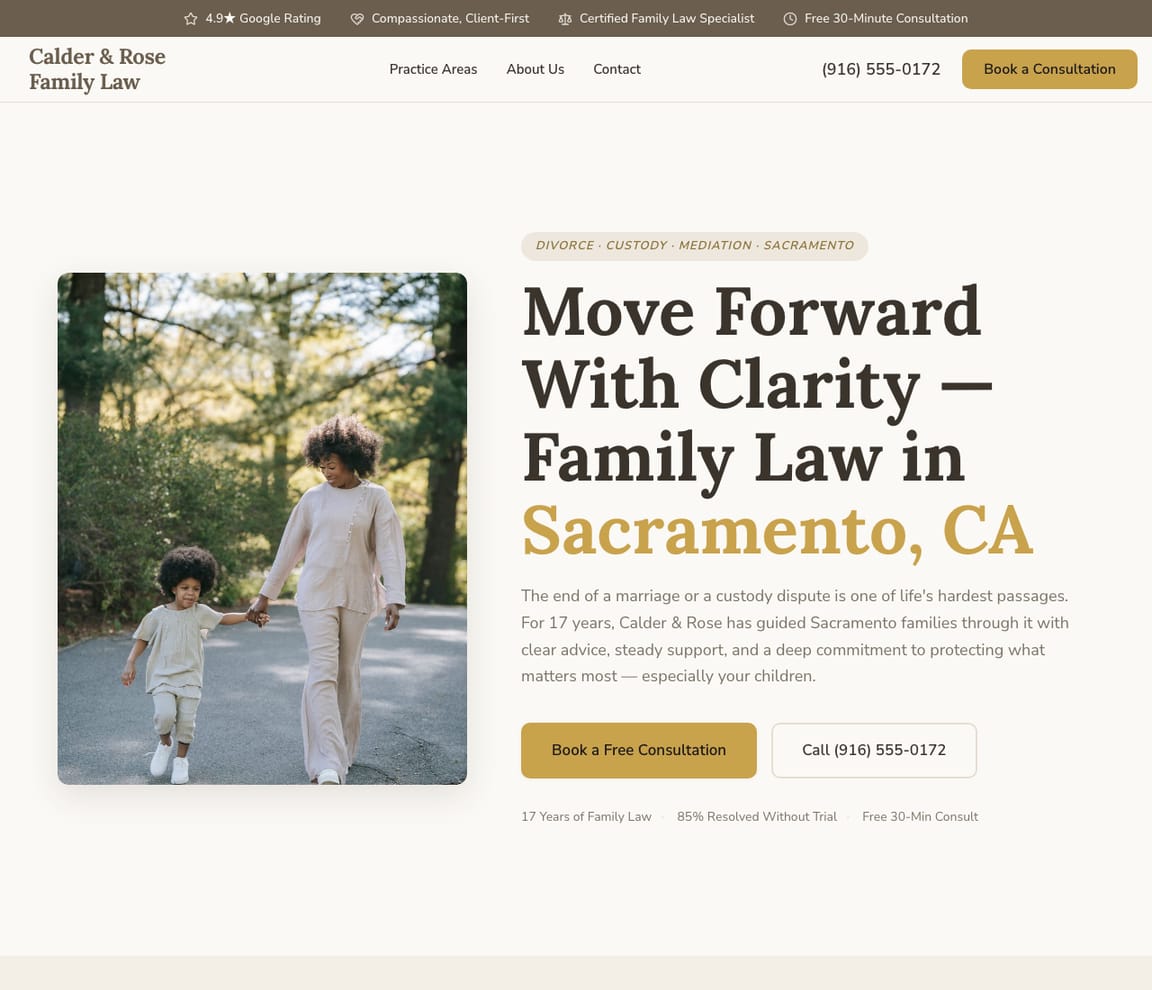 Family Law Attorney website template preview