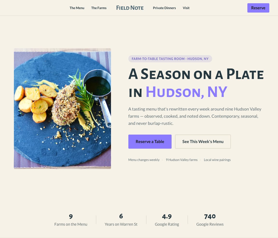 Farm-to-Table website template preview
