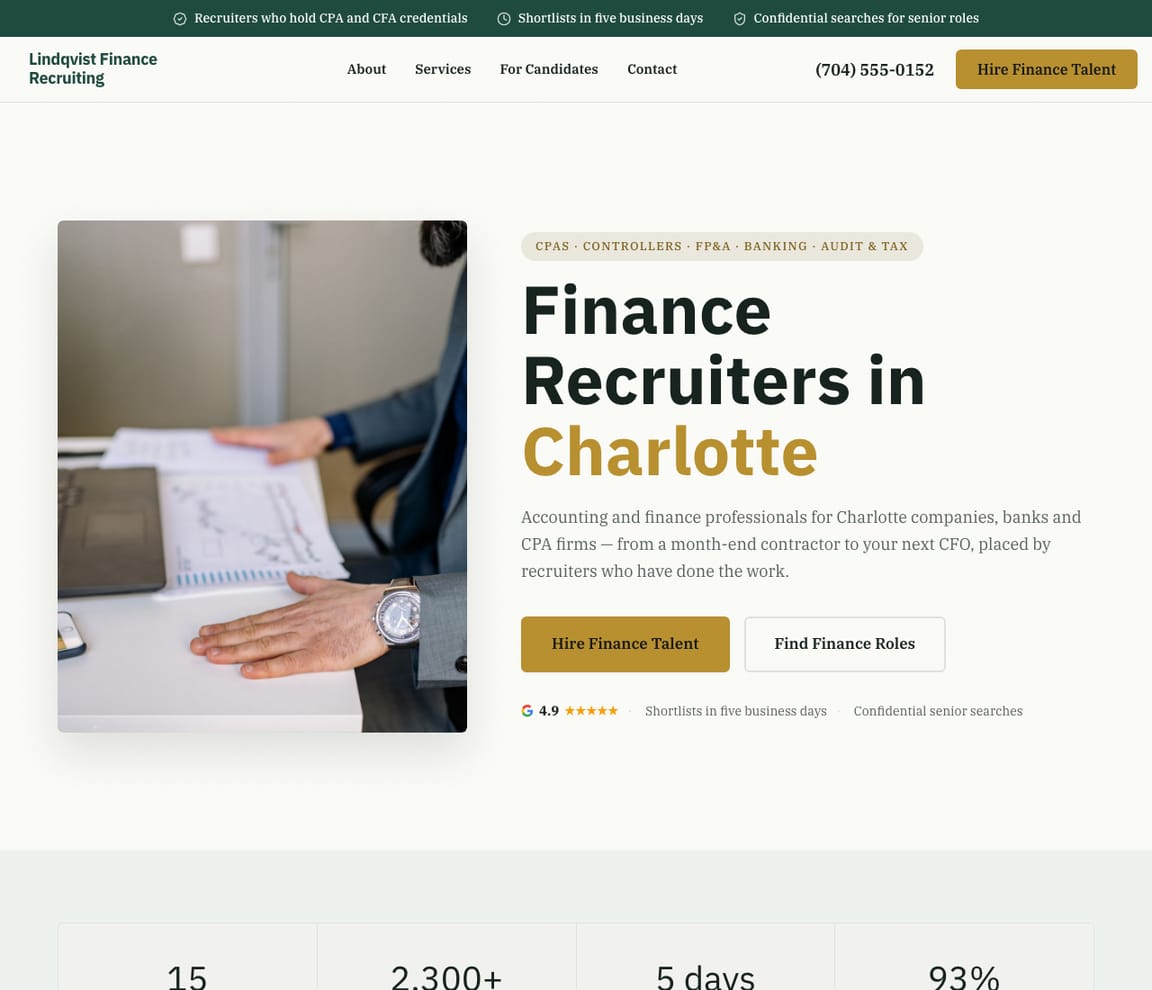 Finance & Accounting Recruiters website template preview