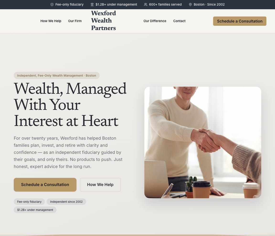 Financial Advisor website template preview