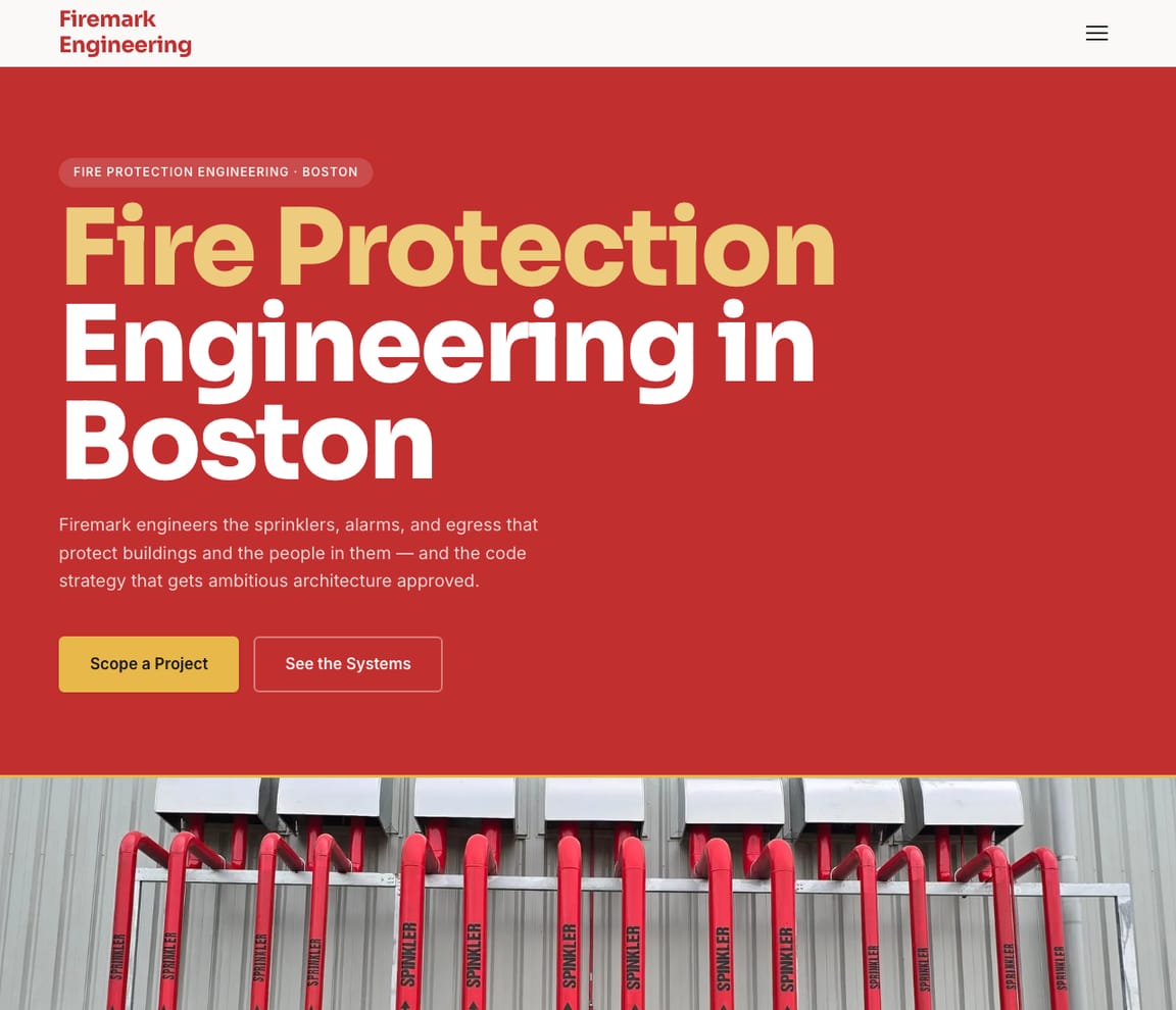 Fire Protection Engineering website template preview