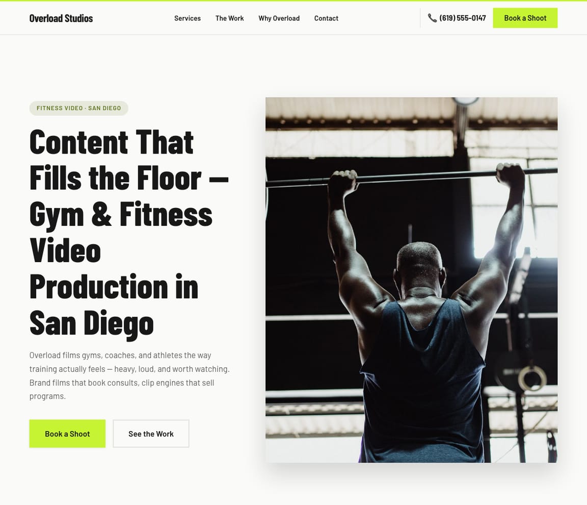 Fitness Video website template preview