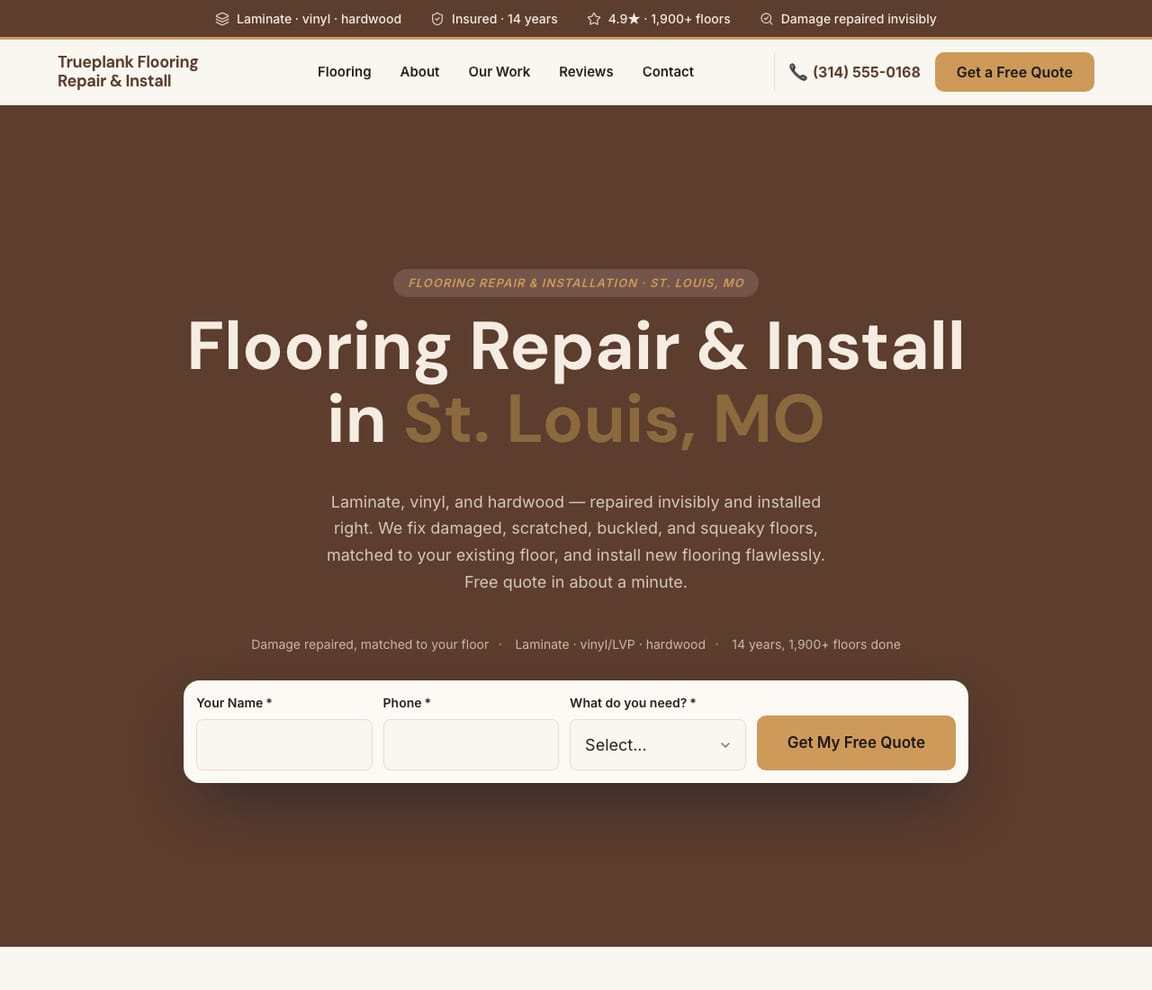 Flooring Repair & Install website template preview