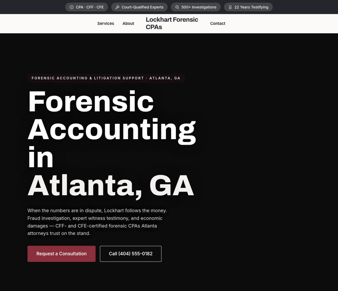 Forensic Accounting website template preview
