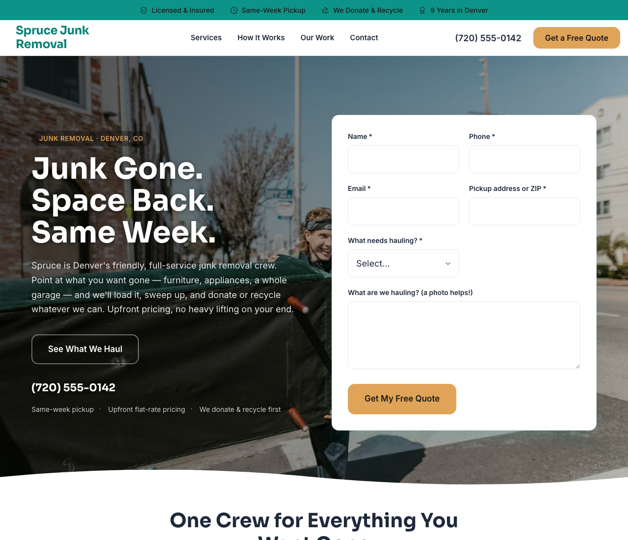 junk removal website template