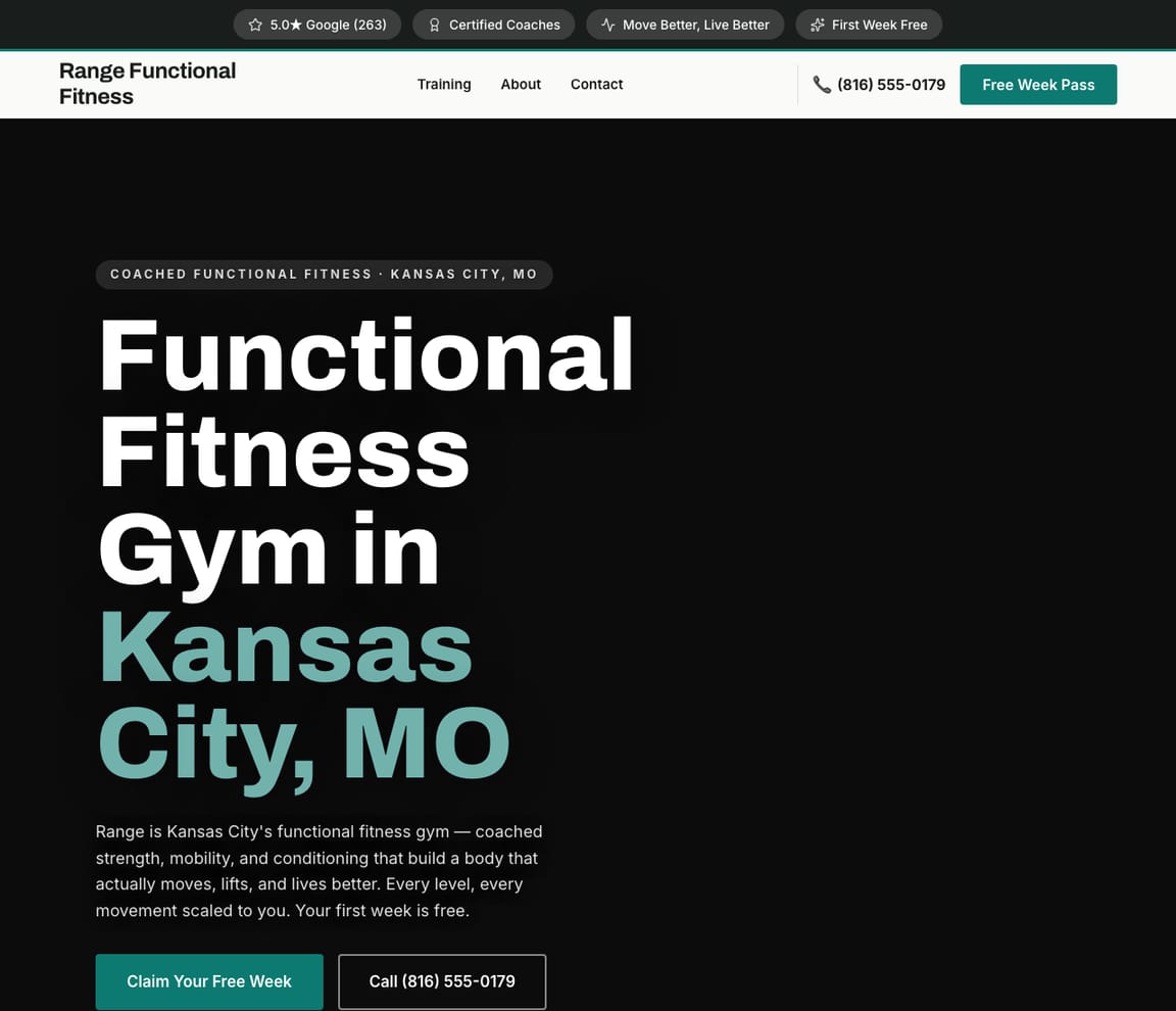 Functional Fitness website template preview