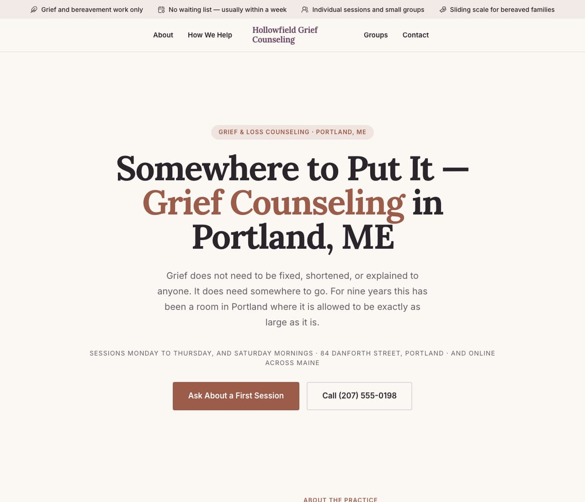 Grief & Loss Counseling website template preview