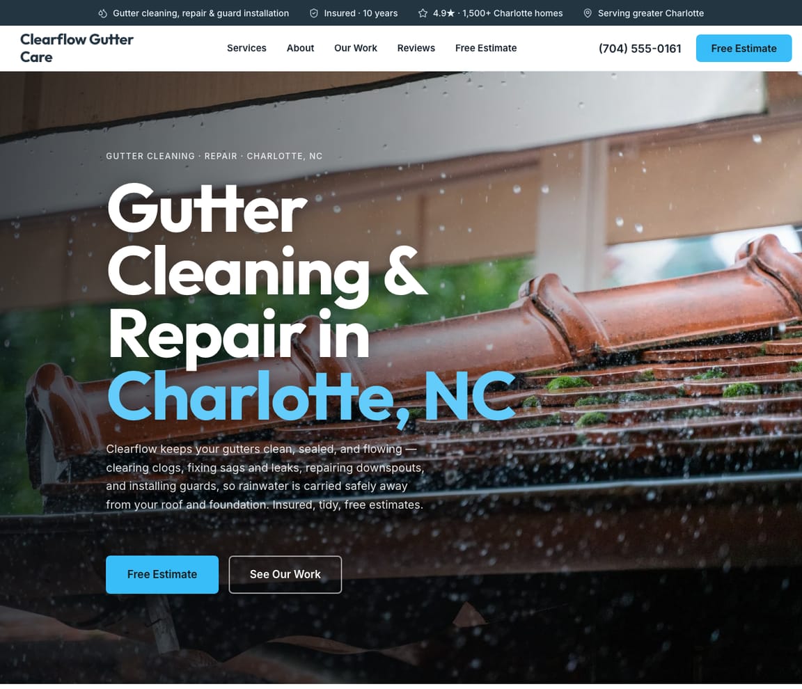 Gutter Cleaning & Repair website template preview