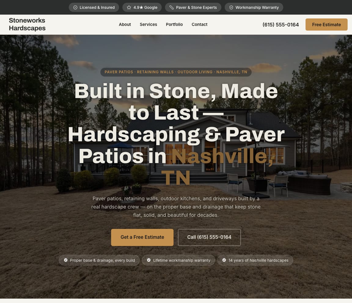 Landscaping - Hardscaping website template preview