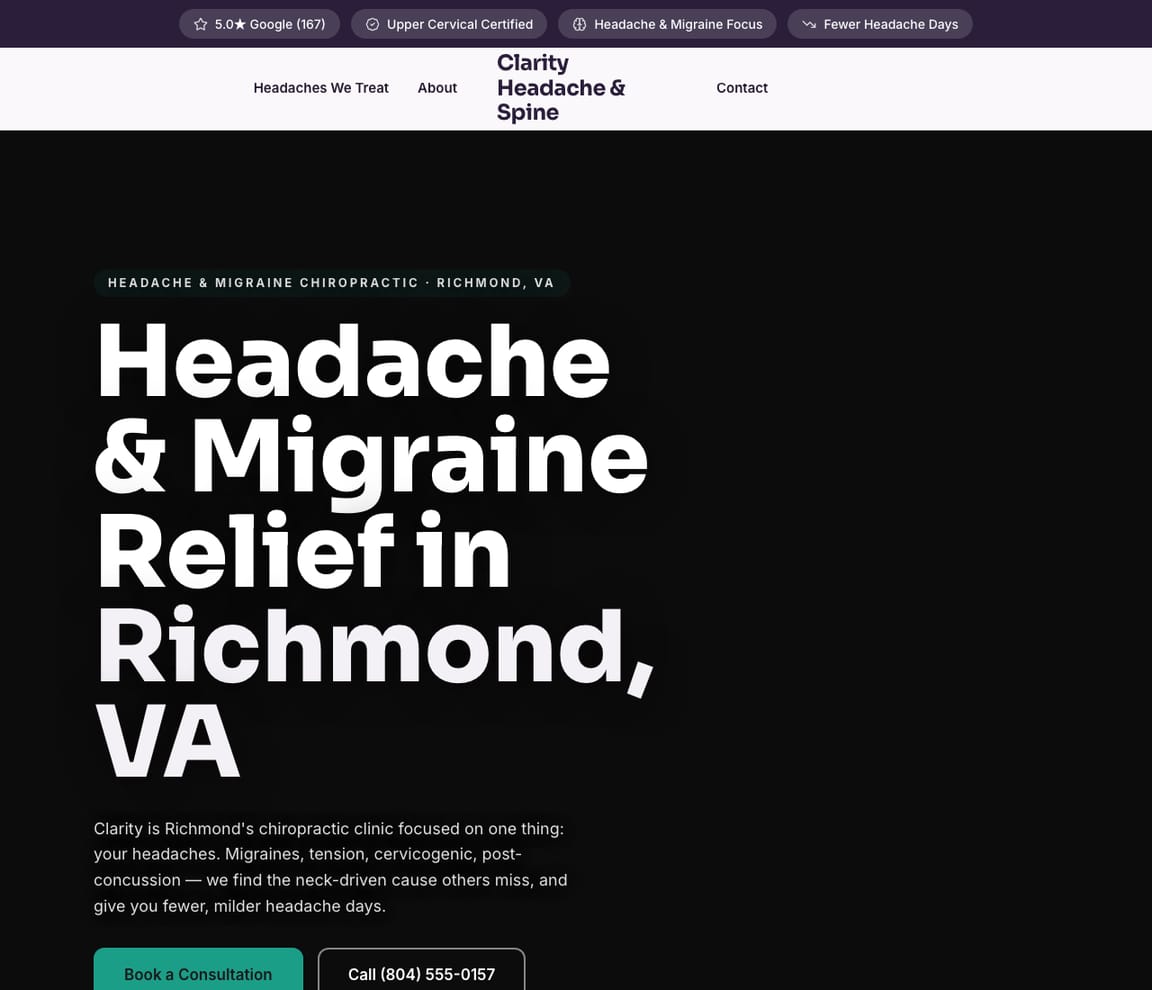 Headache & Migraine website template preview