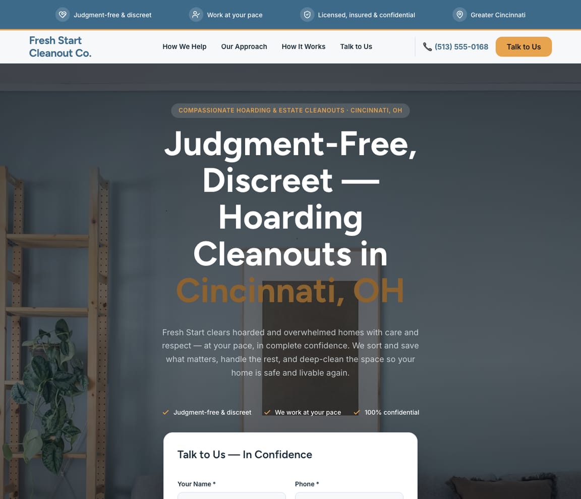 Hoarding Cleanouts website template preview