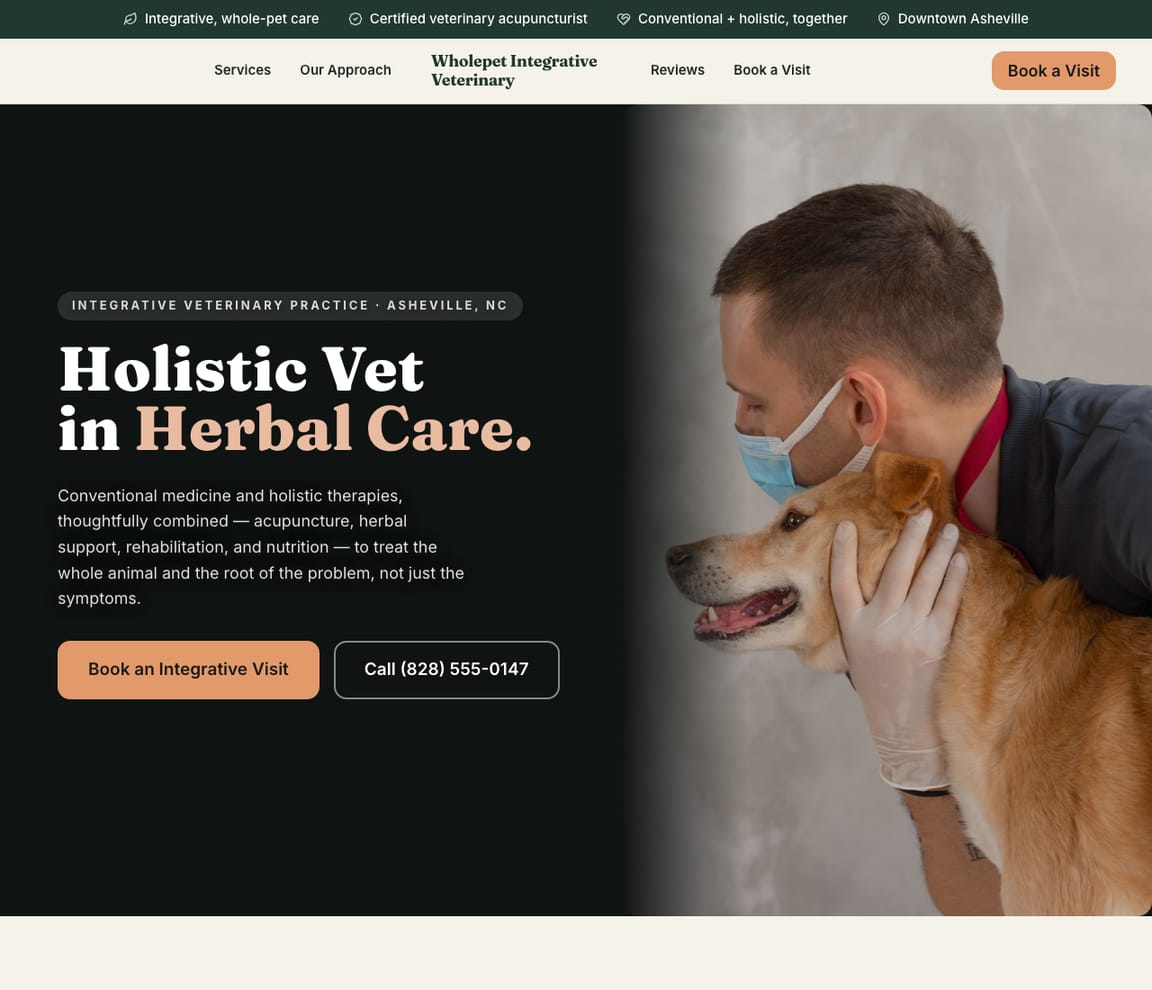 Holistic & Integrative Vet website template preview