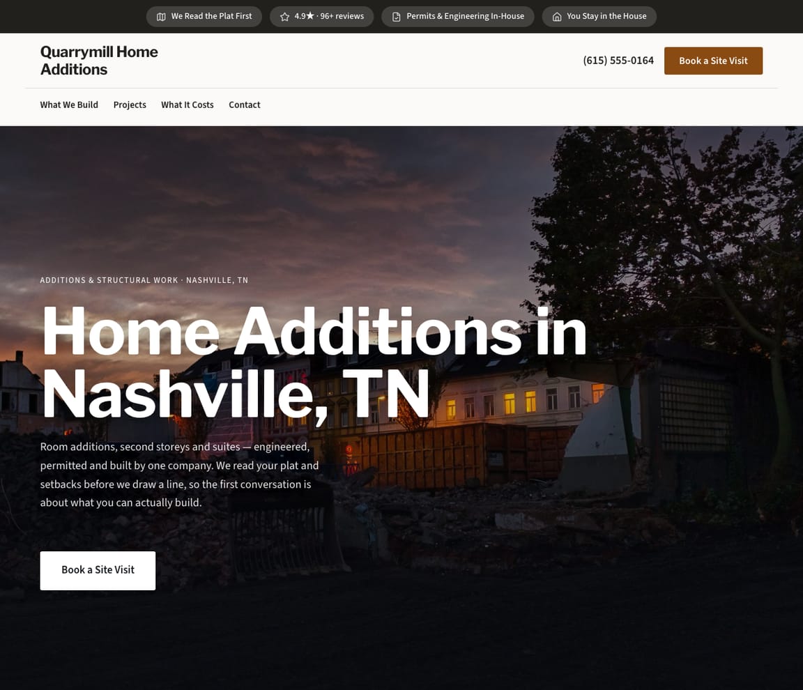 Home Additions website template preview
