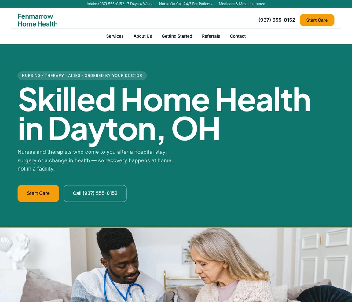 Home Health Agency website template preview