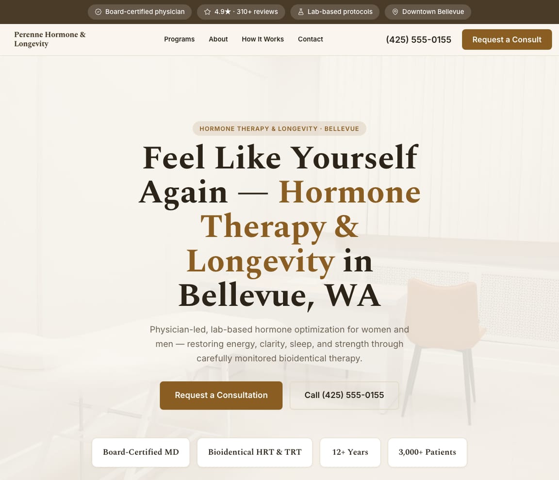 Hormone & Longevity Clinic website template preview