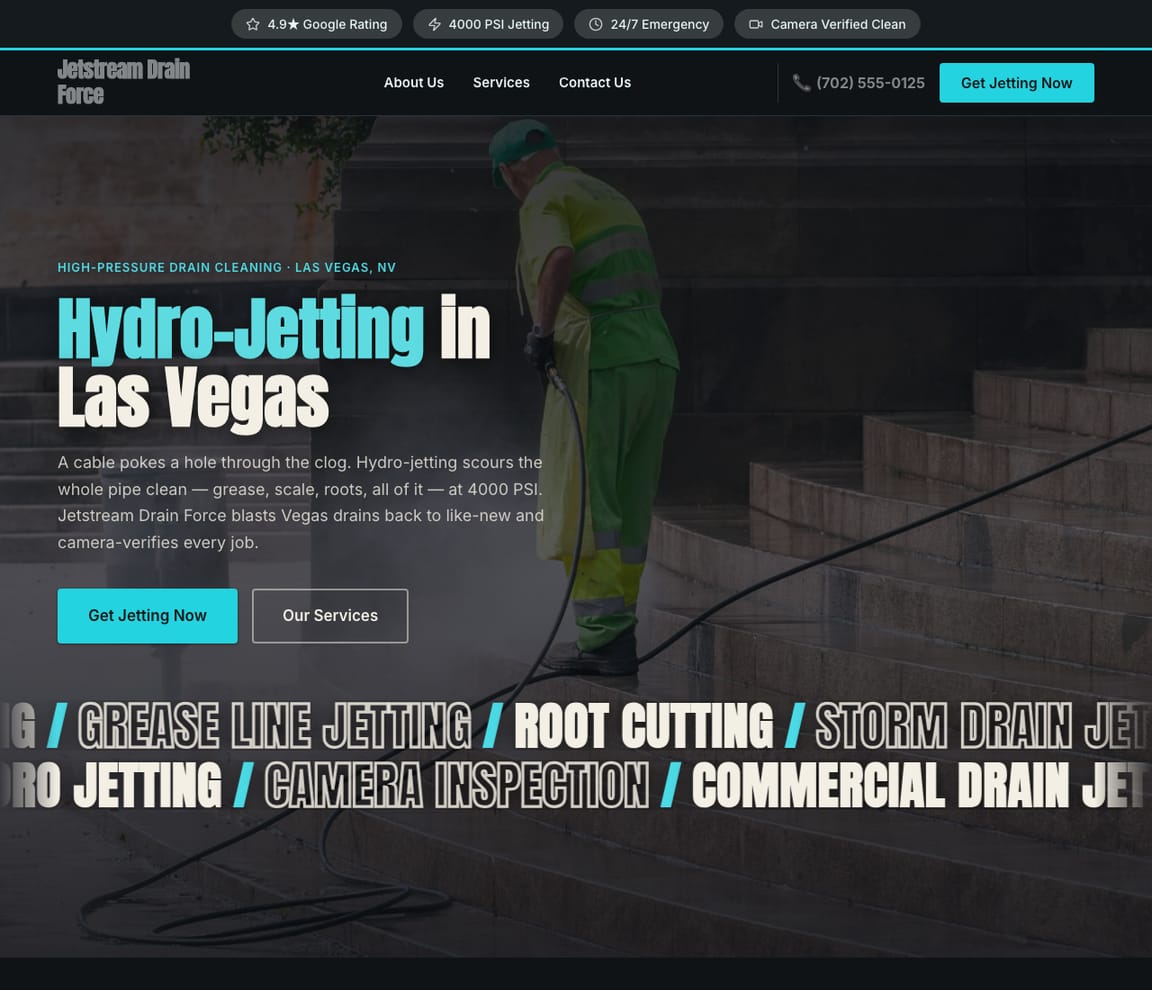 Plumber - Hydro Jetting website template preview