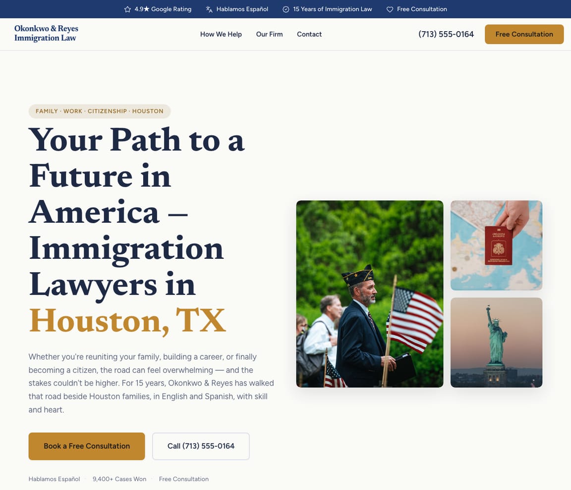 Immigration Attorney website template preview