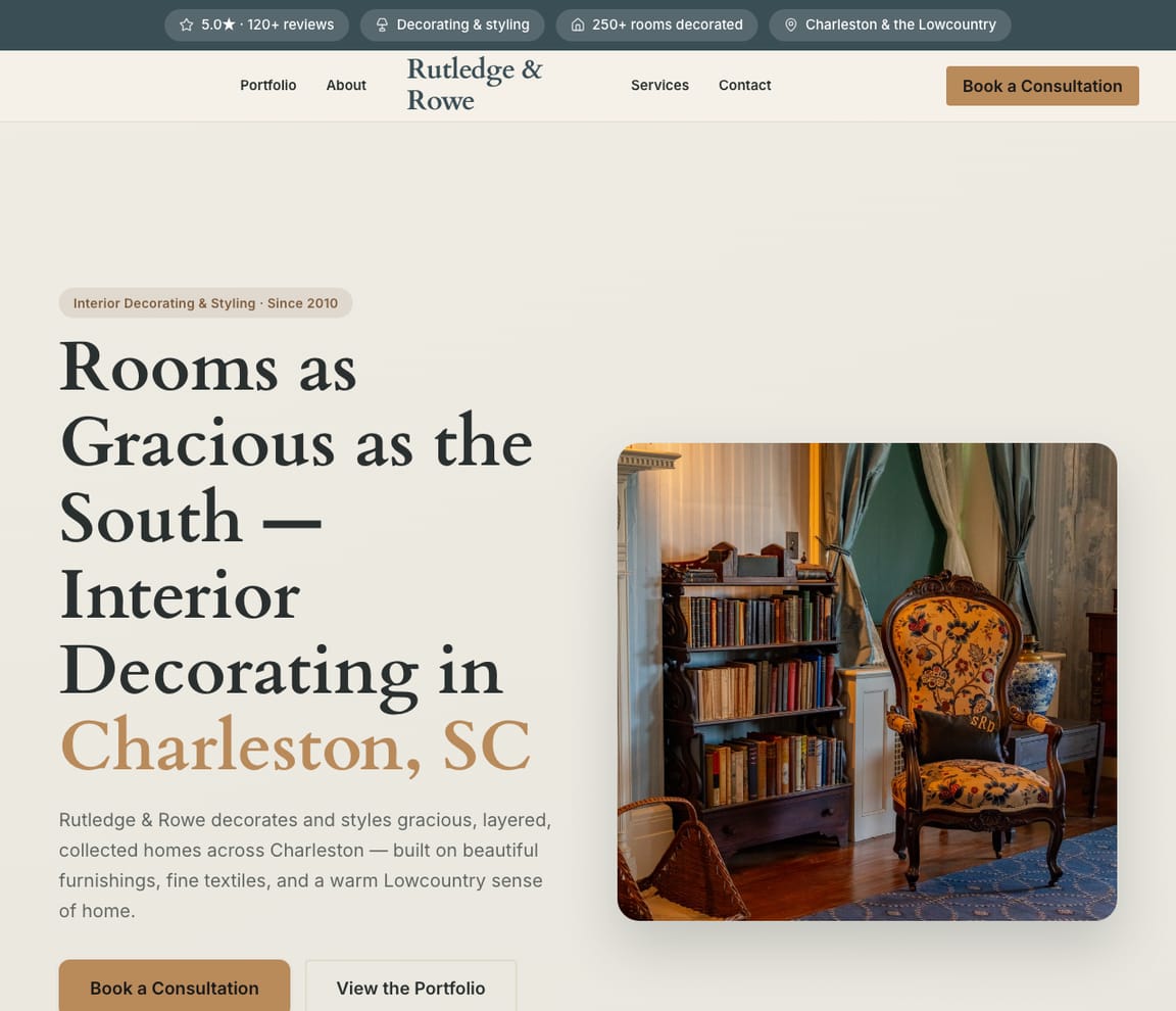Interior Decorator & Stylist website template preview