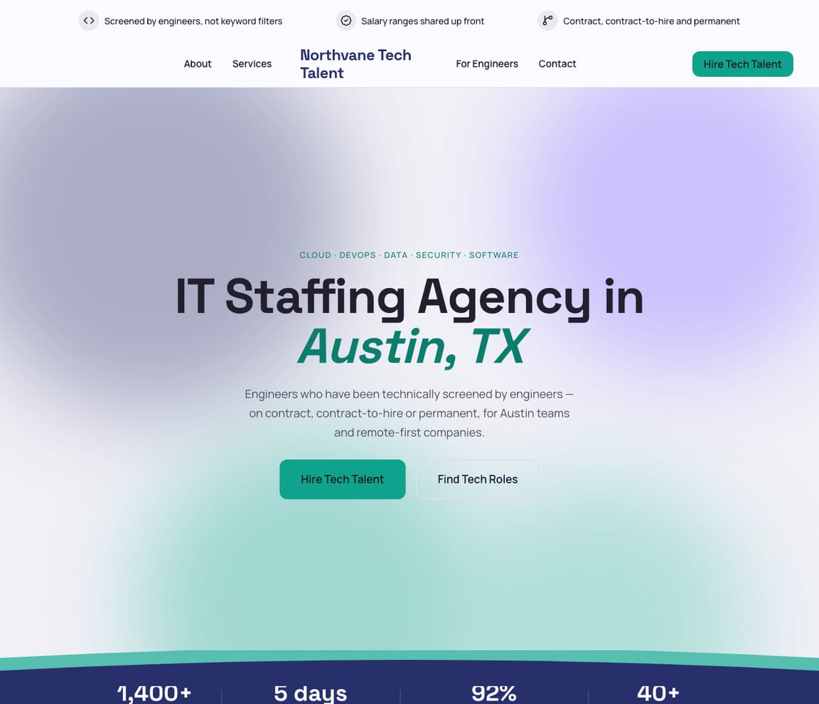 IT Staffing Agency website template preview