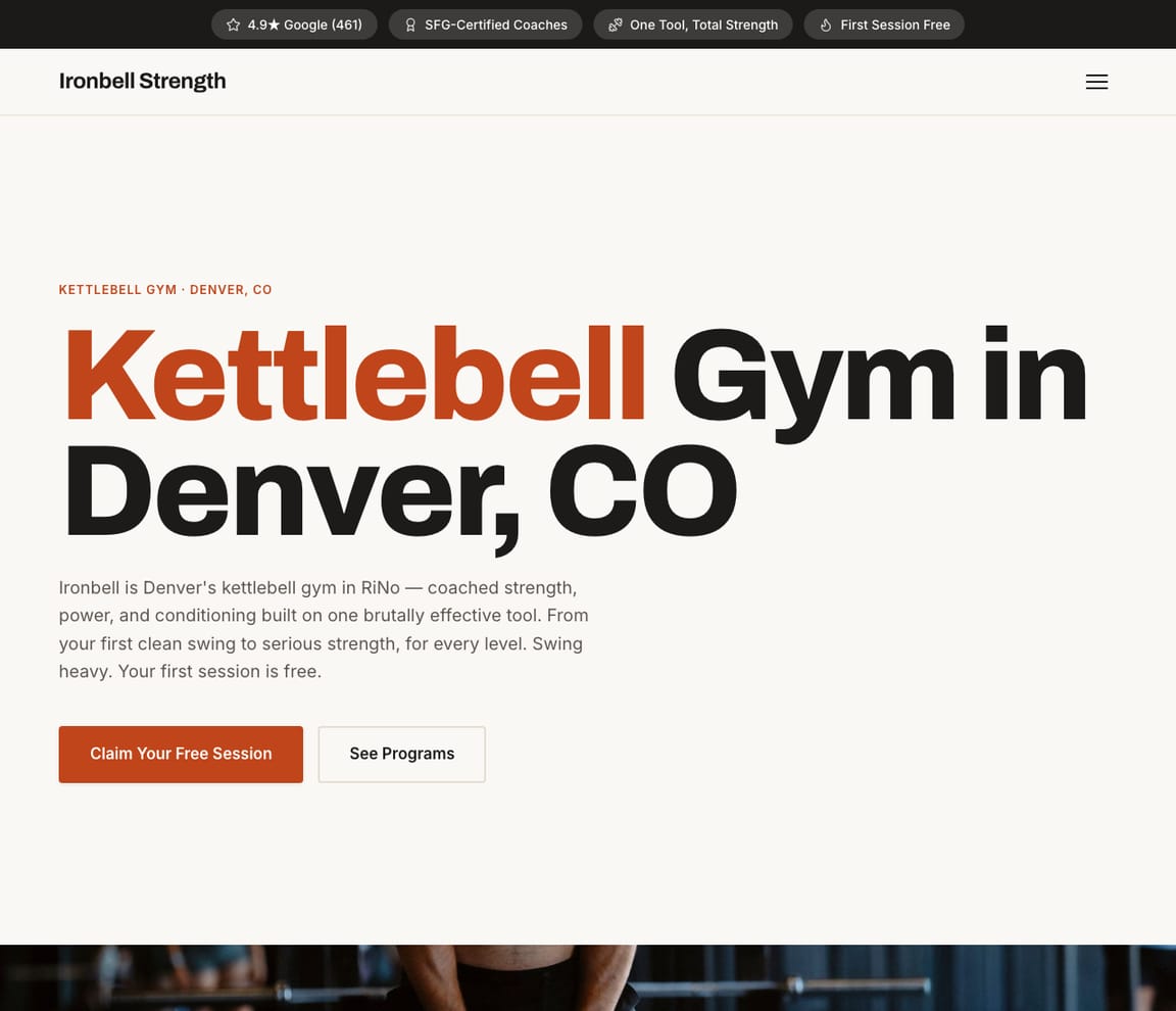 Kettlebell Gym website template preview
