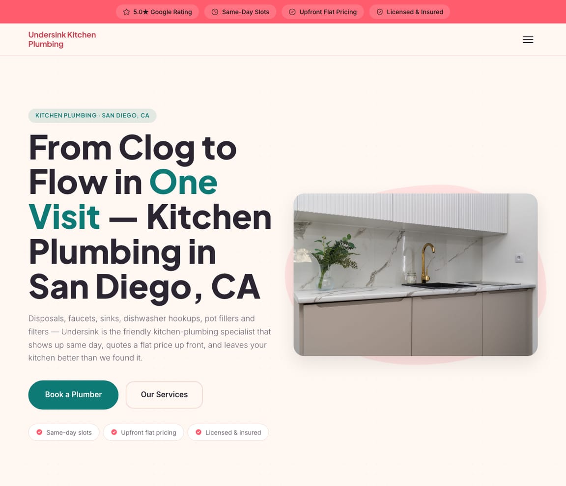 Plumber - Kitchen website template preview