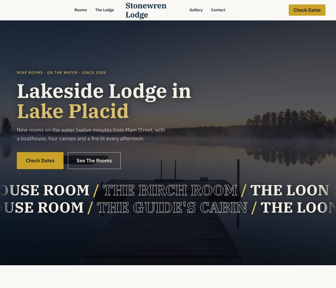 Lakeside Lodge website template preview