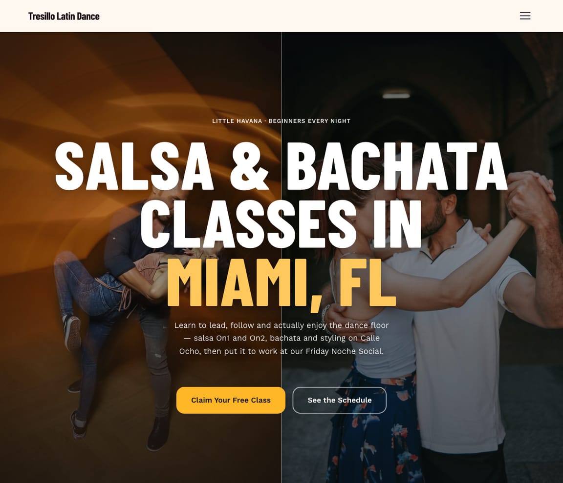 Latin Dance Studio website template preview