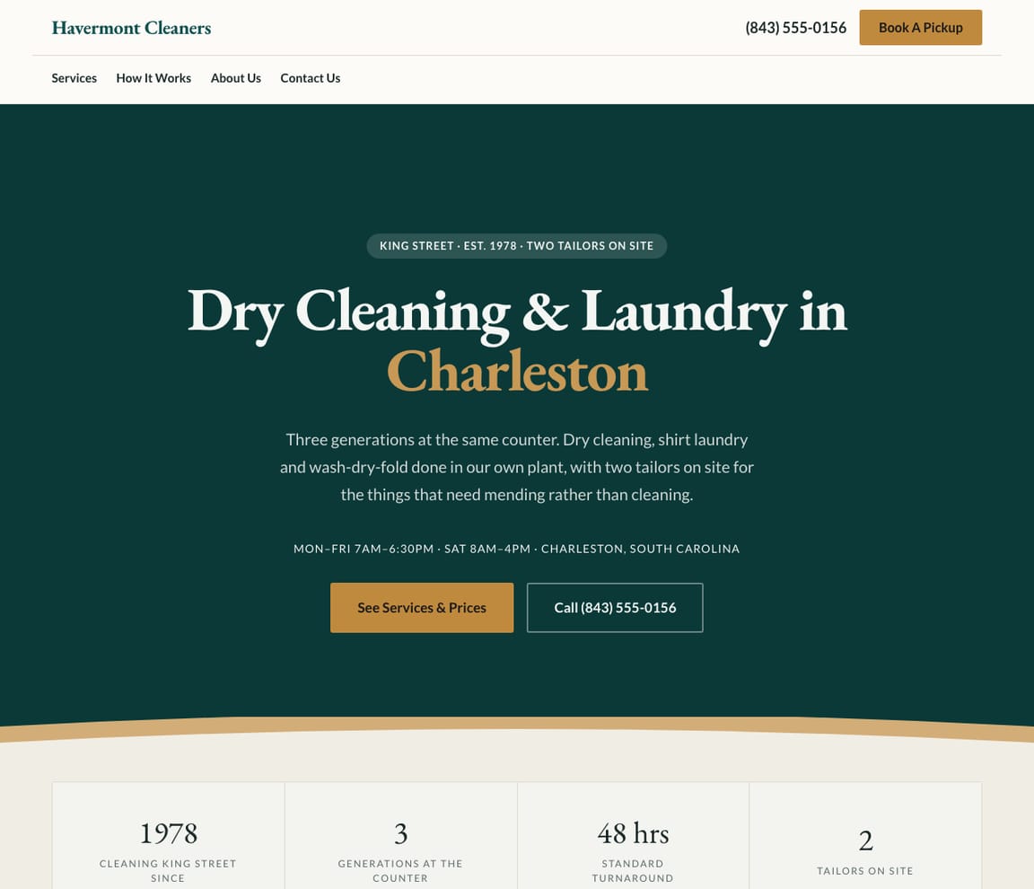 Dry Cleaning & Laundry website template preview