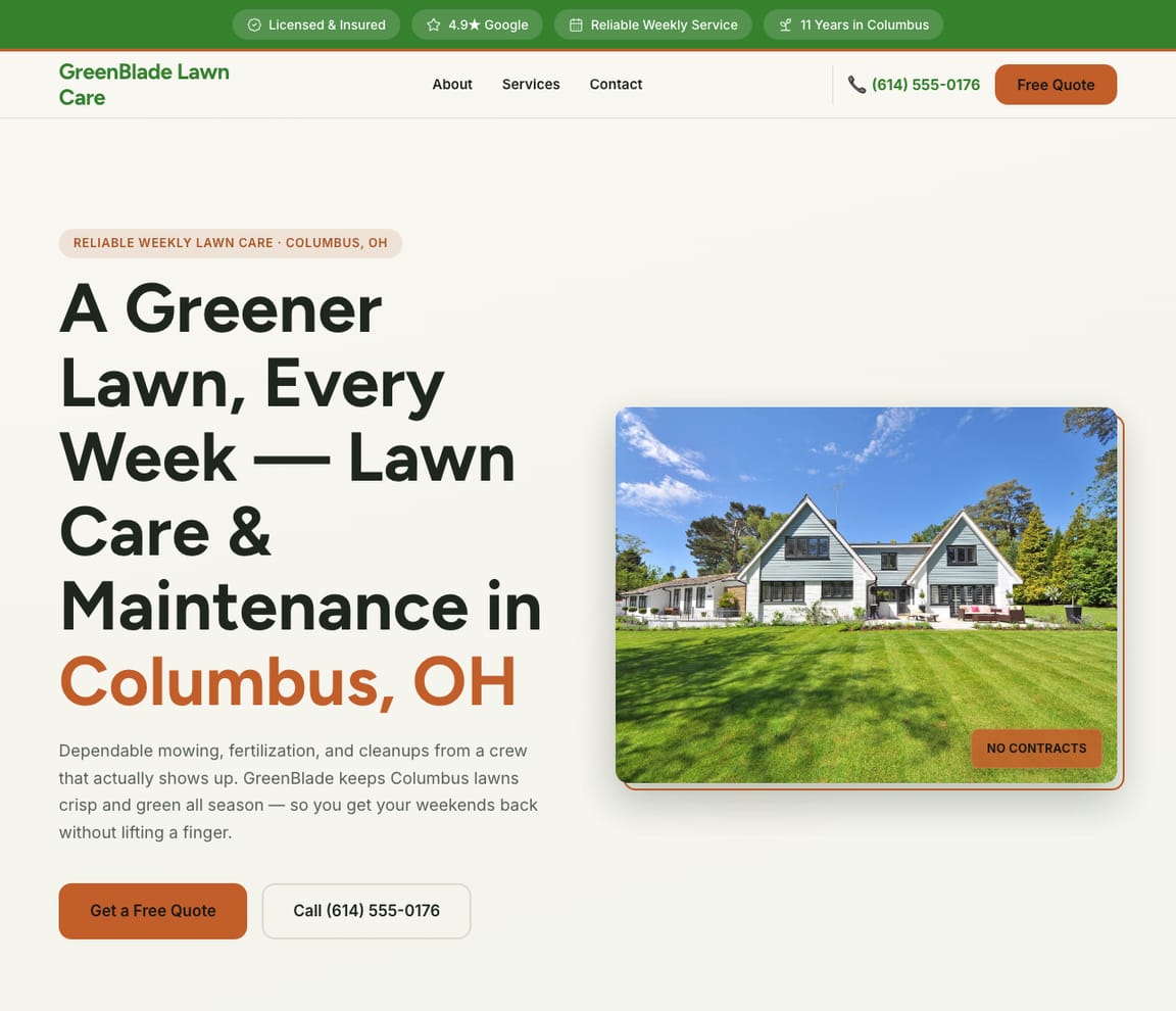 Landscaping - Lawn Care website template preview
