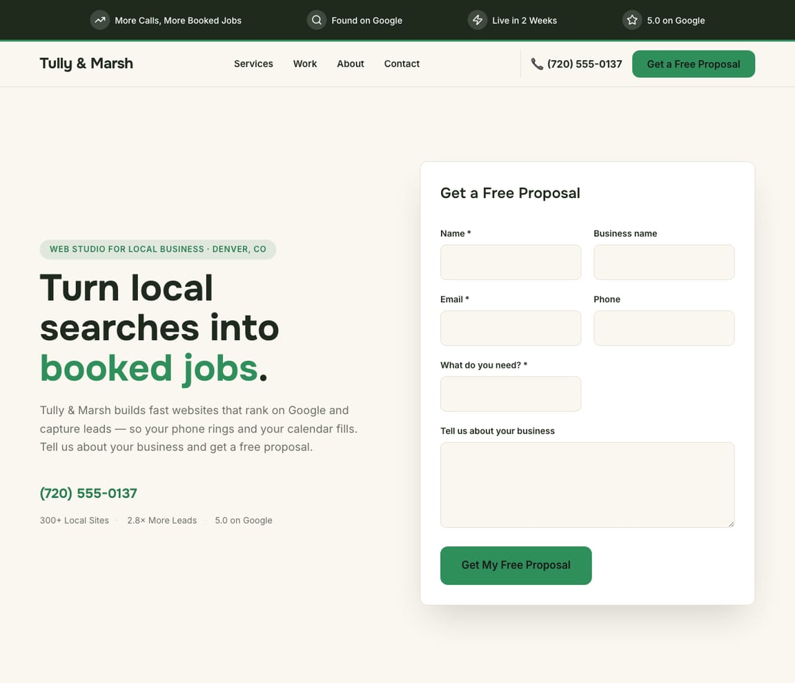 Lead-Gen Web Studio website template preview