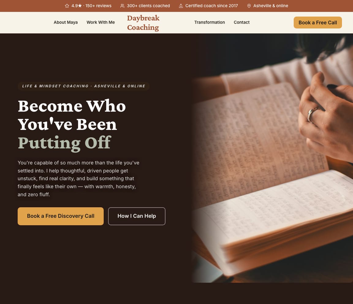 Life Coach website template
