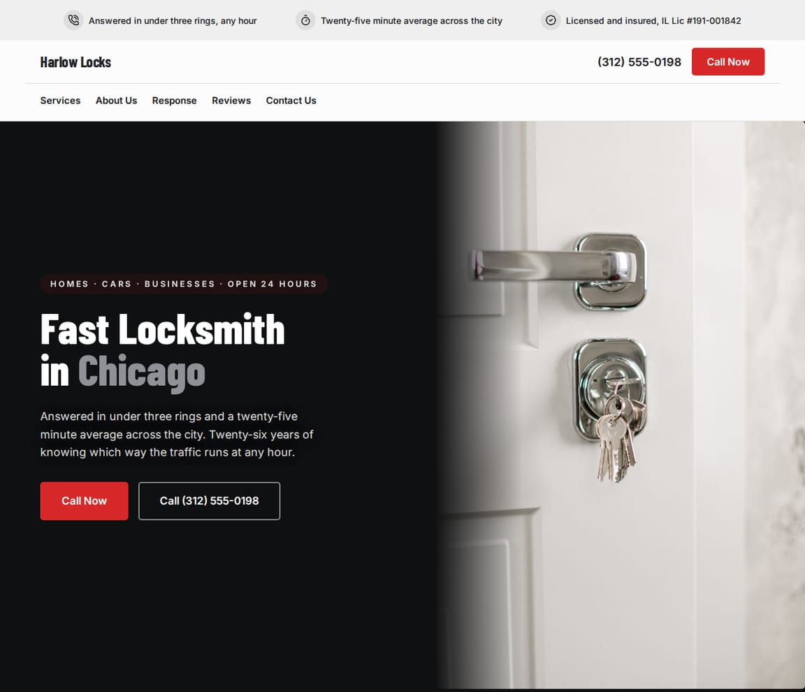 Bold Locksmith website template preview