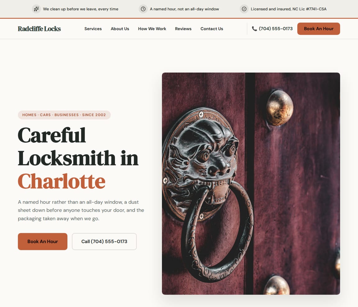 Elegant Locksmith website template preview