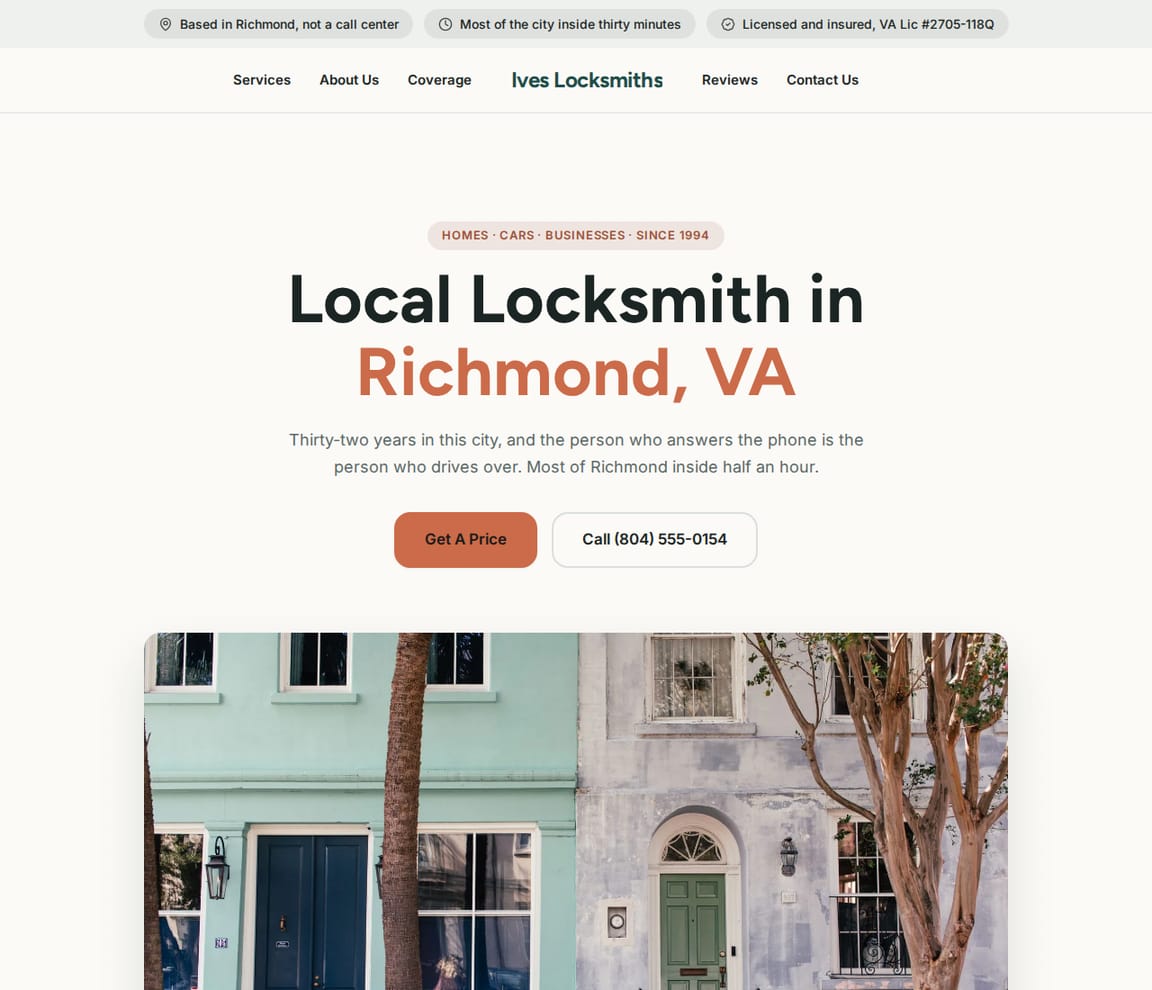 Friendly Locksmith website template preview