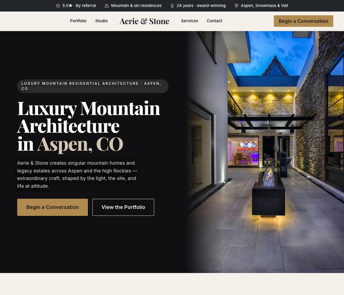 Luxury Residential Architect website template preview
